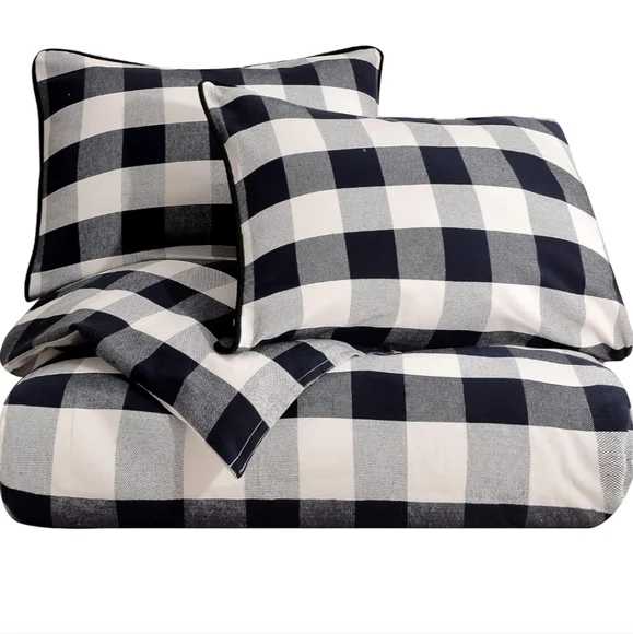 HiEnd Camille Buffalo Black and Natural Buffalo Check  Duvet Bedding Set - Picture 3 of 8